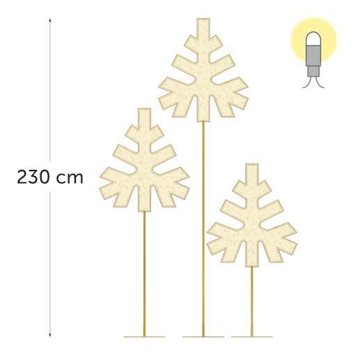 Set de 3 Flocon illuminés "Tana"