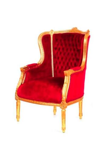 Fauteuil du Père Noël rouge et or